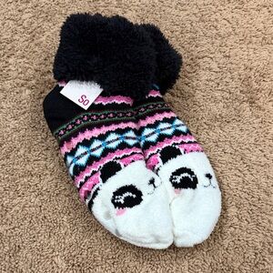 SO Panda Patterned Cozy Socks - Black, Pink, Blue, White